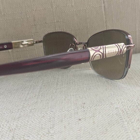 Elle Women Eyeglasses Frame Burgundy Tone Half Rim Glasses EL13412 Eyewear - Picture 4 of 11